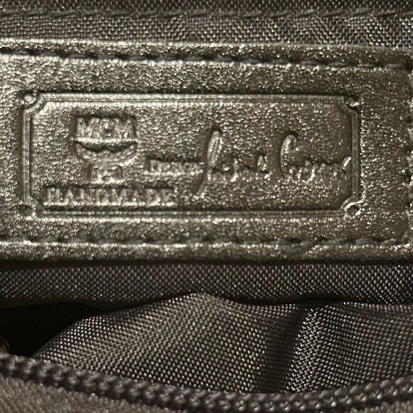 MCM Top Handle Nylon Tote Mini Bag Gold Hardwear Vintage Logo Print Y2K Style - Picture 8 of 15